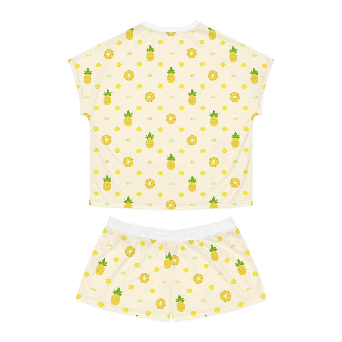 Pineapple Print Women's Summer Pajama Set, Cute Sleepwear, Tropical Loungewear,.