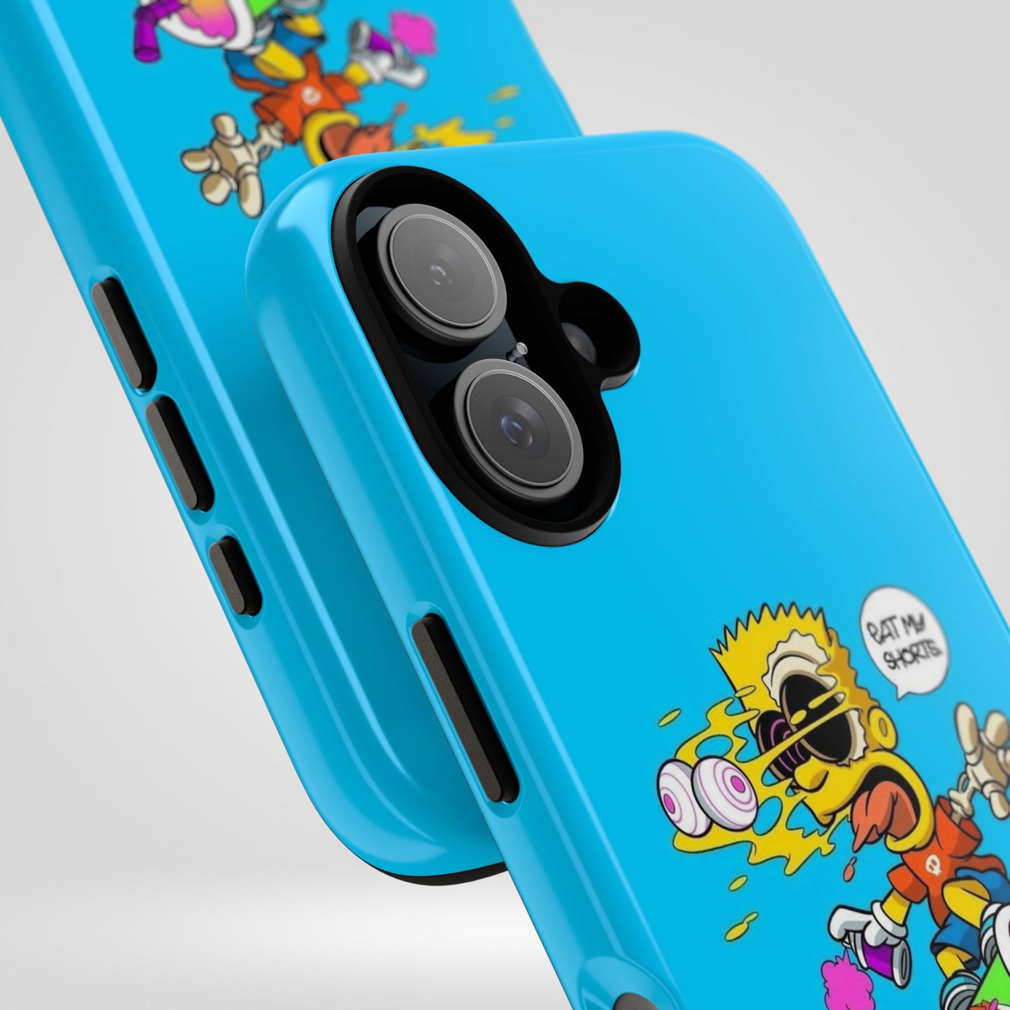 Spongebob Blue Cartoon iPhone Case - 'Eat My Shorts' Design