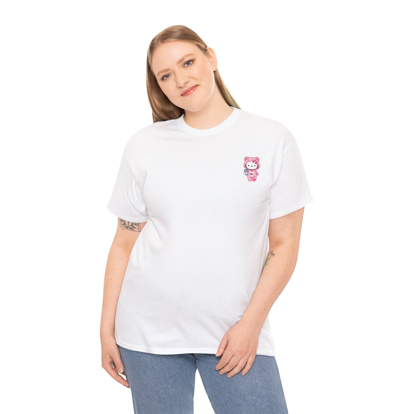 Cute Hello Kitty Unisex Heavy Cotton Tee - Perfect for Kids and Fans of Pop Culture - Roe Creation