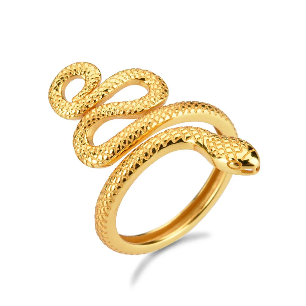 925 Sterling Silver Snake Shape Ring - Roe Creation