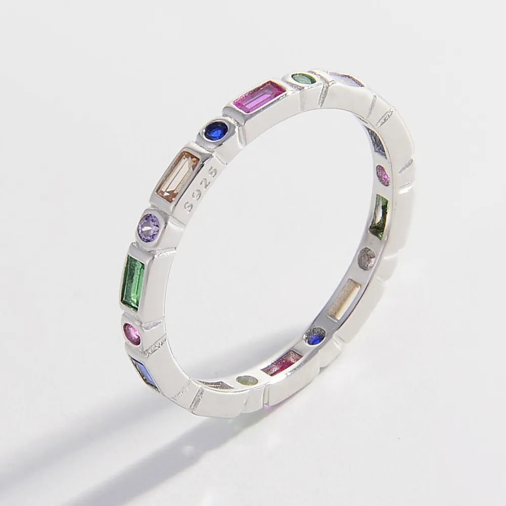 925 Sterling Silver Inlaid Zircon Ring - Roe Creation