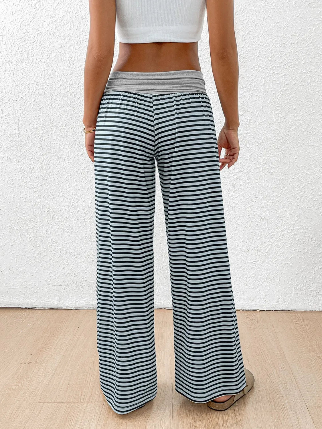 Striped Wide Leg Pants - Roe Creation