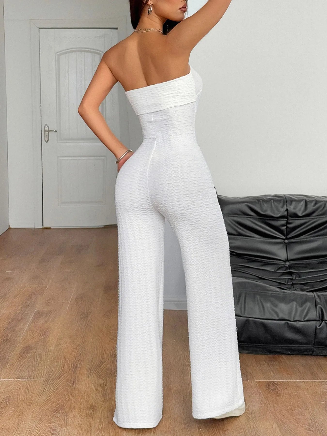Sweetheart Neck Wide Leg Tube Jumpsuit - Roe Creation