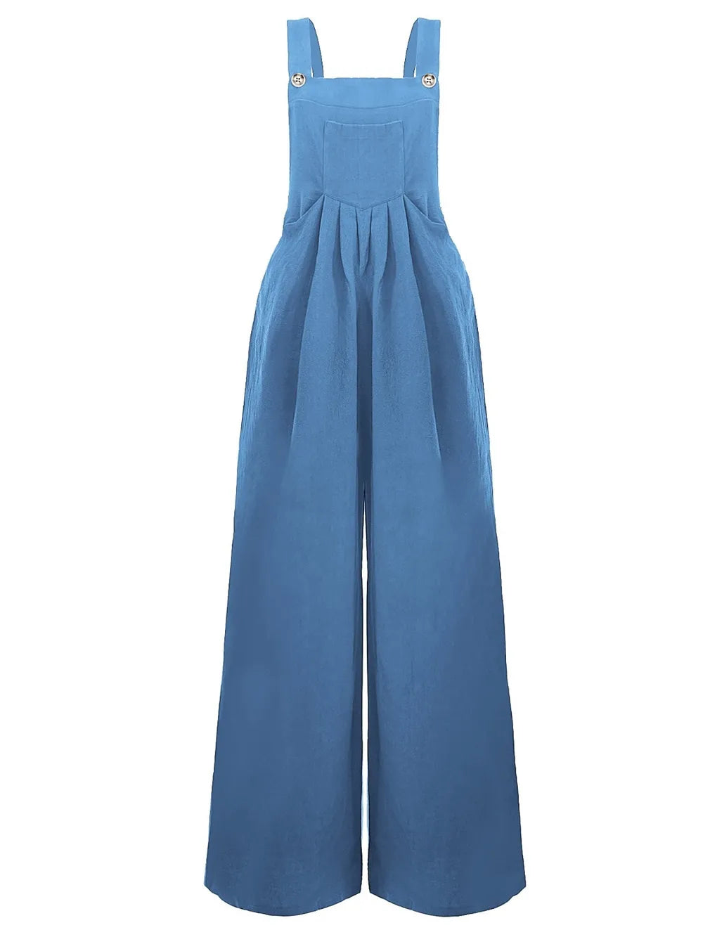 Full Size Square Neck Wide Strap Overalls - Roe Creation