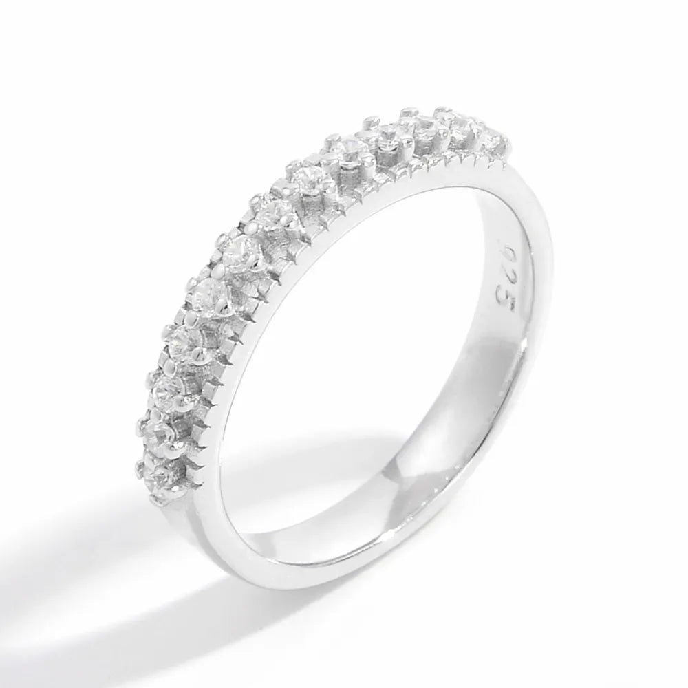 925 Sterling Silver Inlaid Zircon Ring - Roe Creation