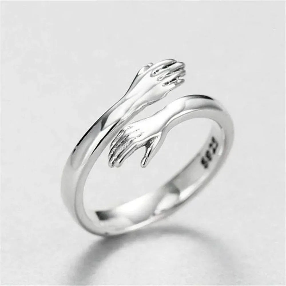 Hug Shape 925 Sterling Silver Bypass Ring - Roe Creation