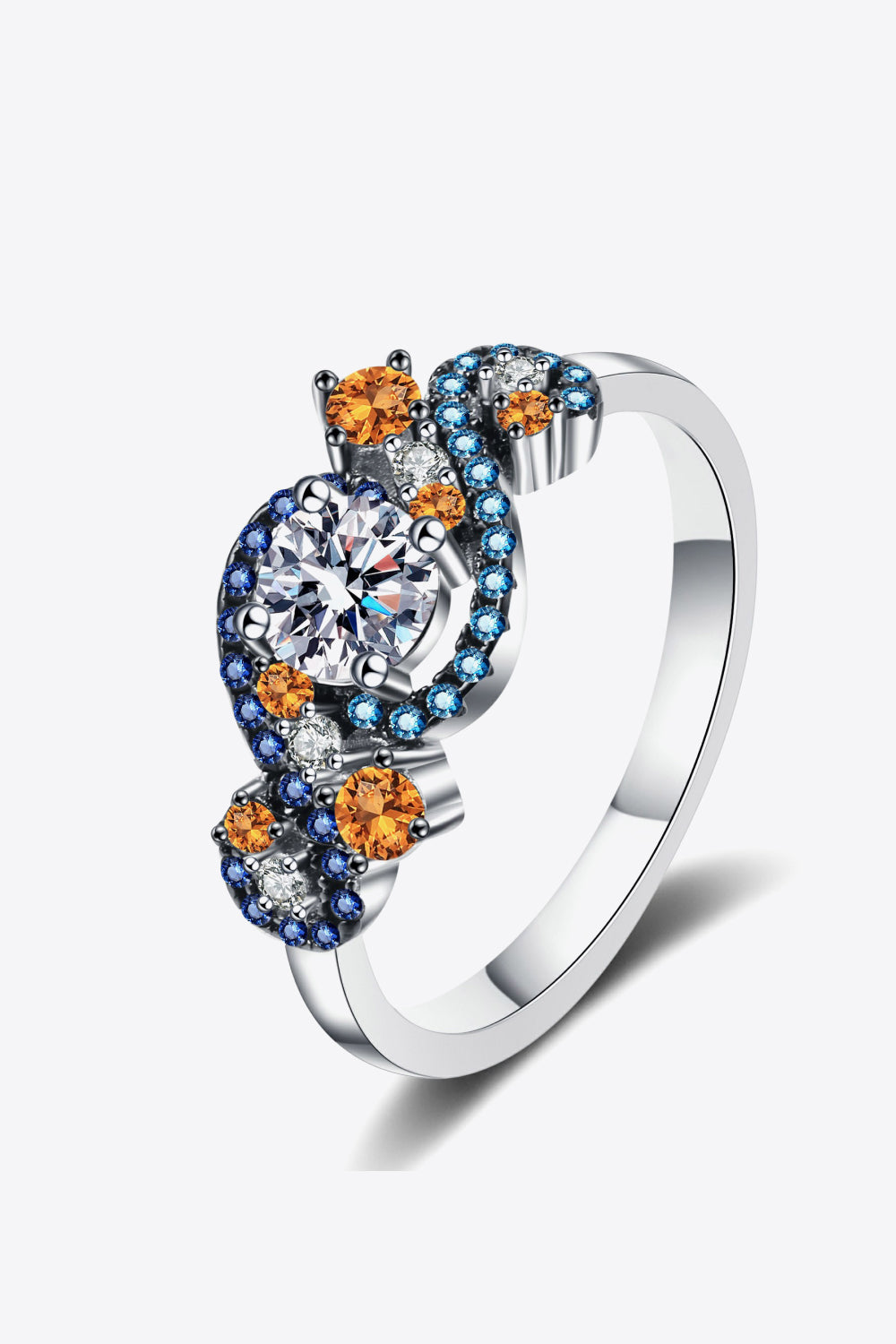 Moissanite Contrast 925 Sterling Silver Ring - Roe Creation