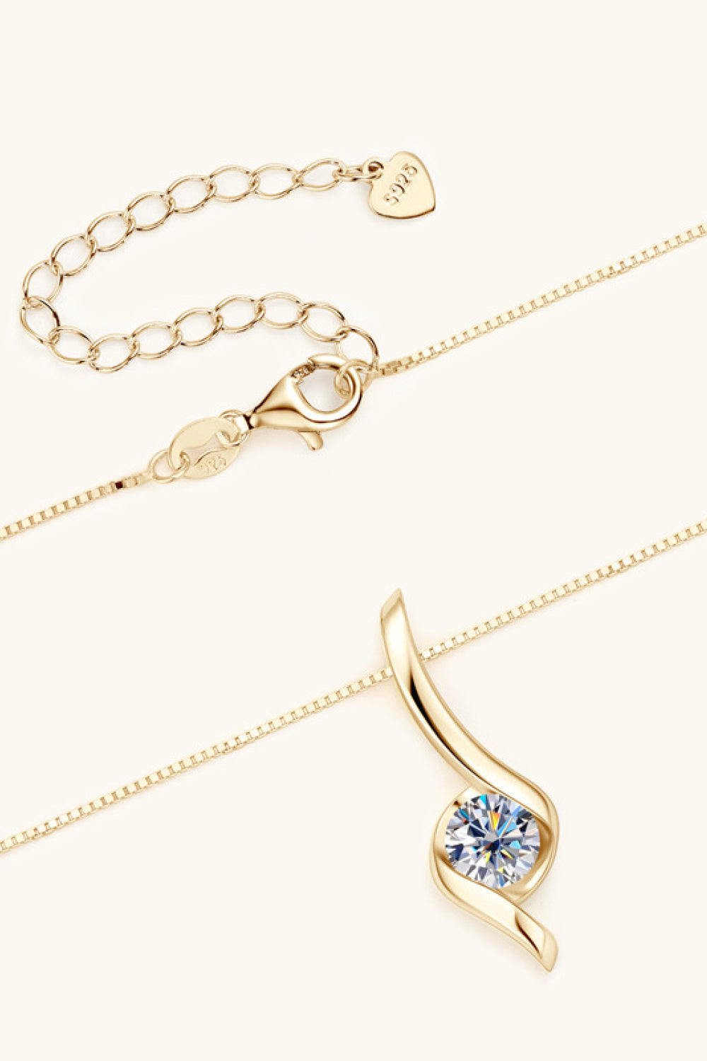 1 Carat Moissanite 925 Sterling Silver Necklace - Roe Creation