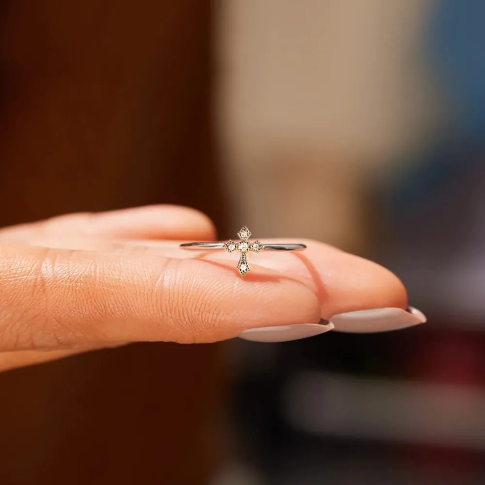 925 Sterling Silver Cross Ring - Roe Creation