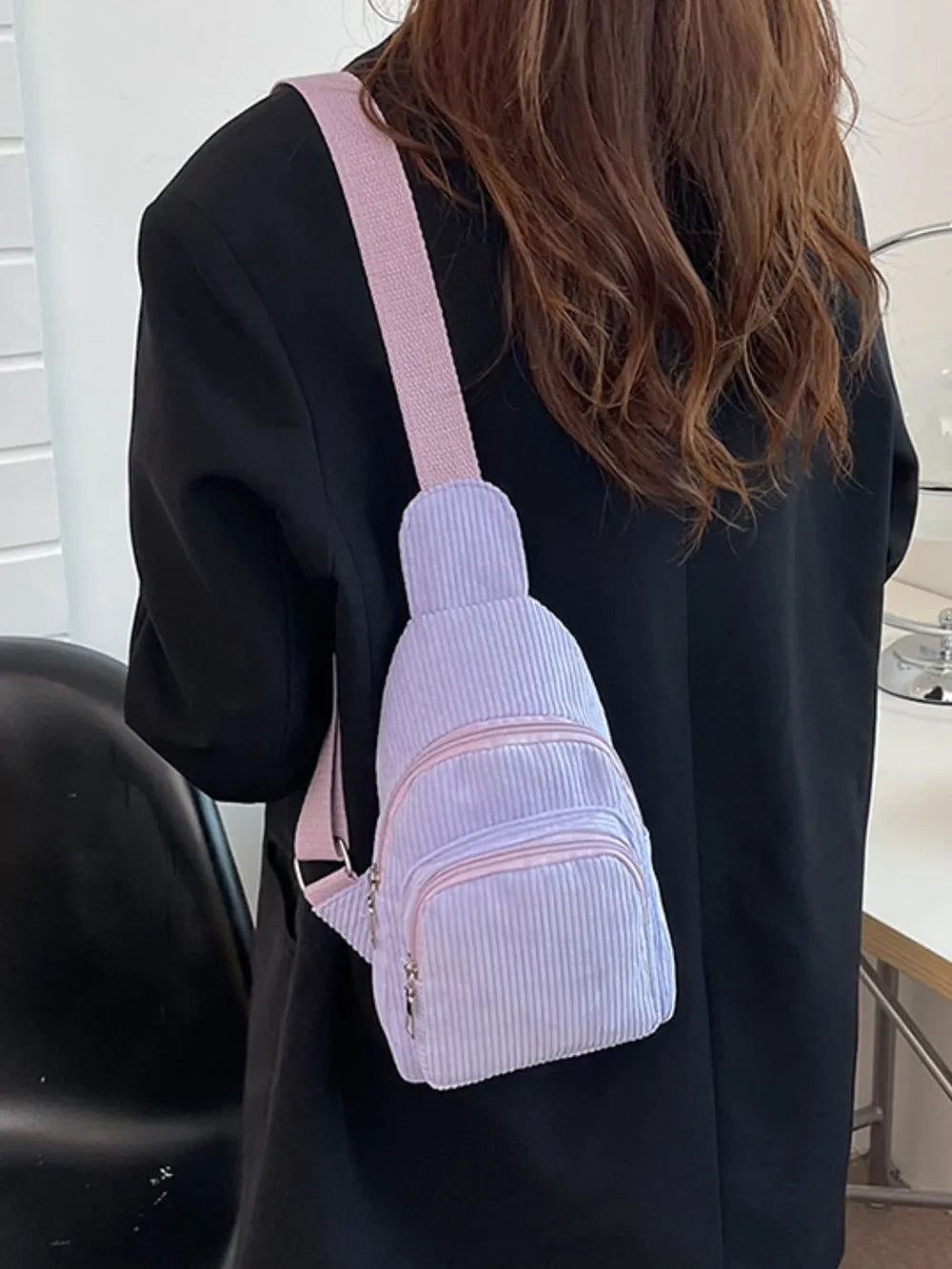 Corduroy Solid Colour Crossbody Bag - Roe Creation