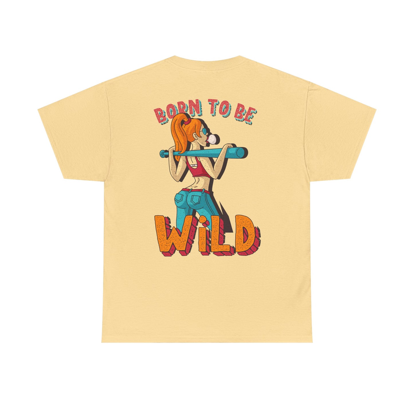 Born to Be Wild Unisex Heavy Cotton Tee, Fun Graphic Shirt, Adventure Tee, Gift for Nature Lovers, Casual Wear, Festival Top, Summer Fashion - Roe Creation