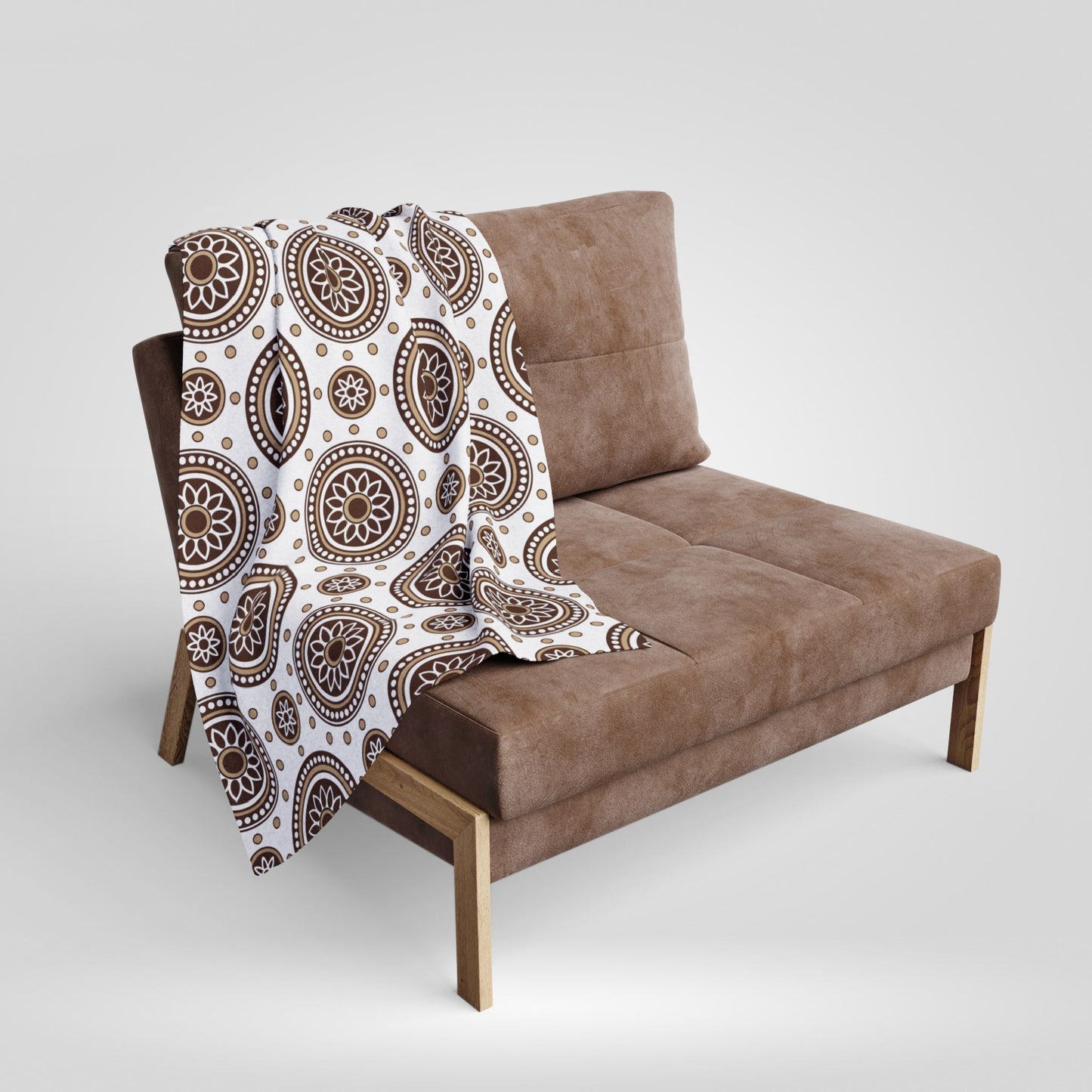 Cozy Brown Floral Arctic Fleece Blanket - Perfect for Home Decor and Gifts