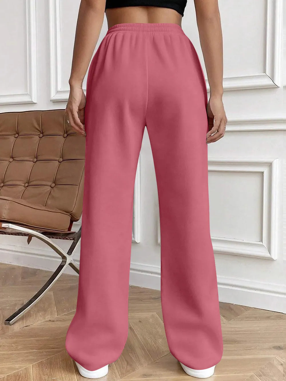 Drawstring Elastic Waist Pants with Pockets - Roe Creation