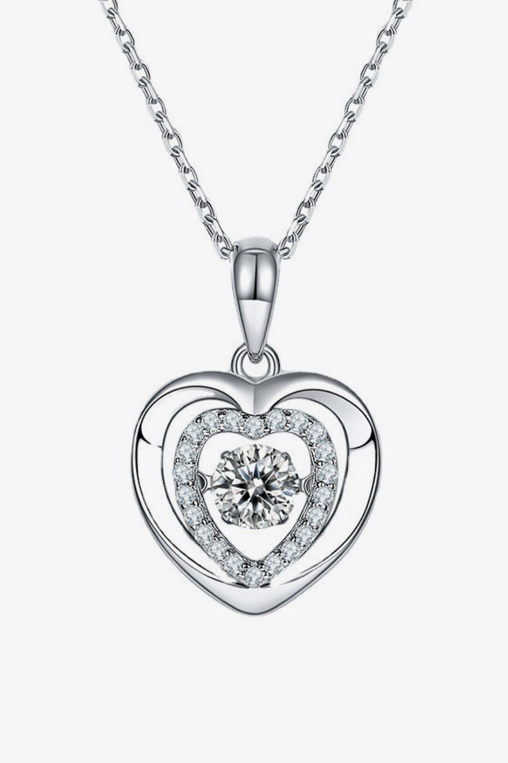 Moissanite Heart Pendant Necklace - Roe Creation