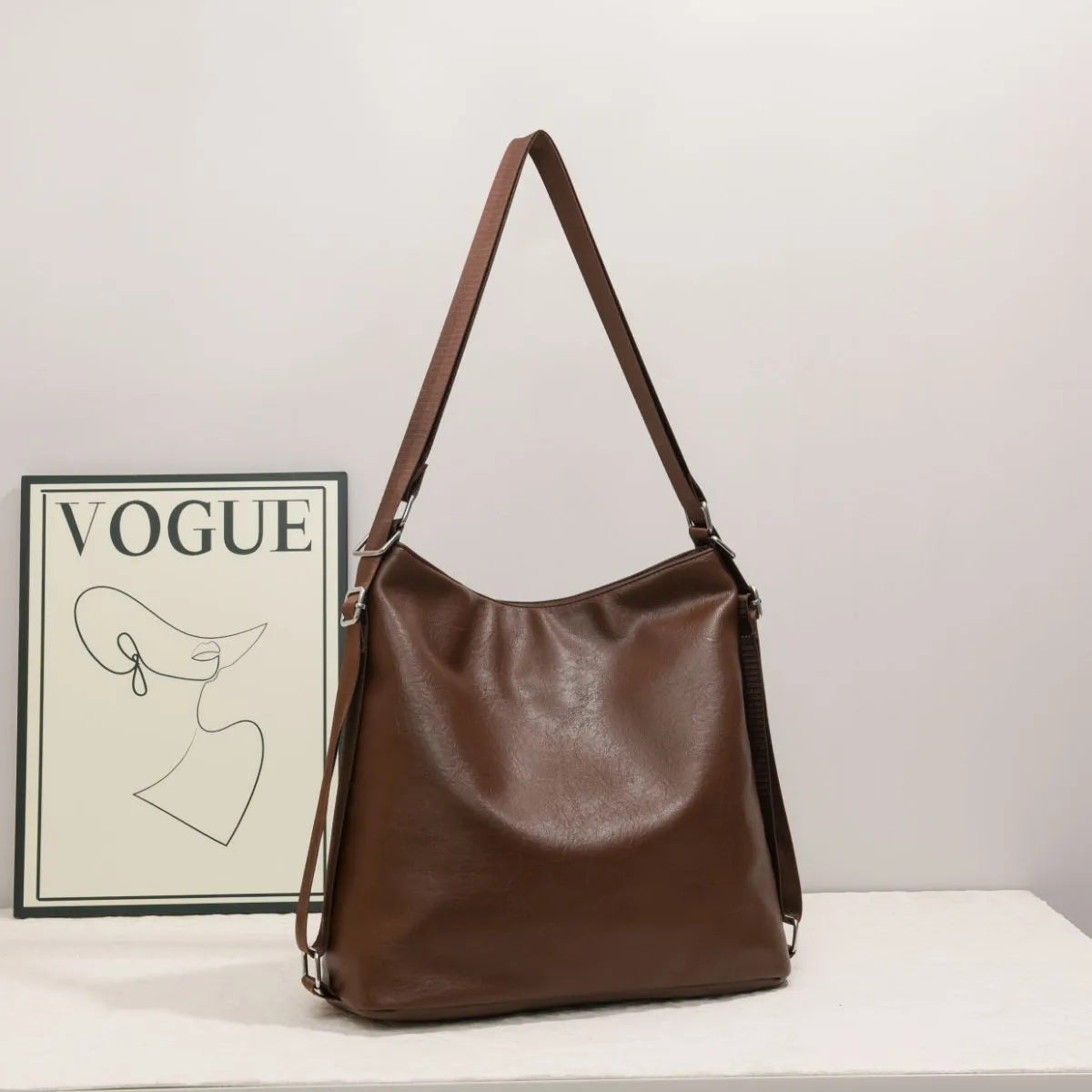 Leather Adjustable Strap Shoulder Bag - Roe Creation