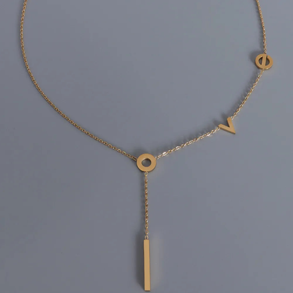 Titanium Steel Letter Necklace - Roe Creation