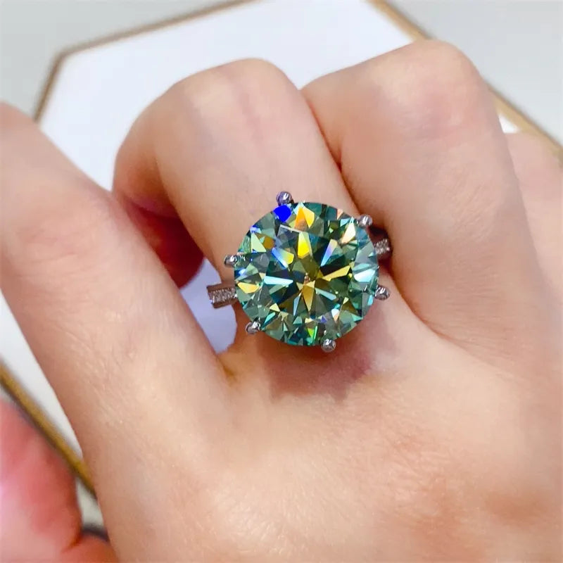 10 Carat Moissanite 925 Sterling Silver Ring - Roe Creation