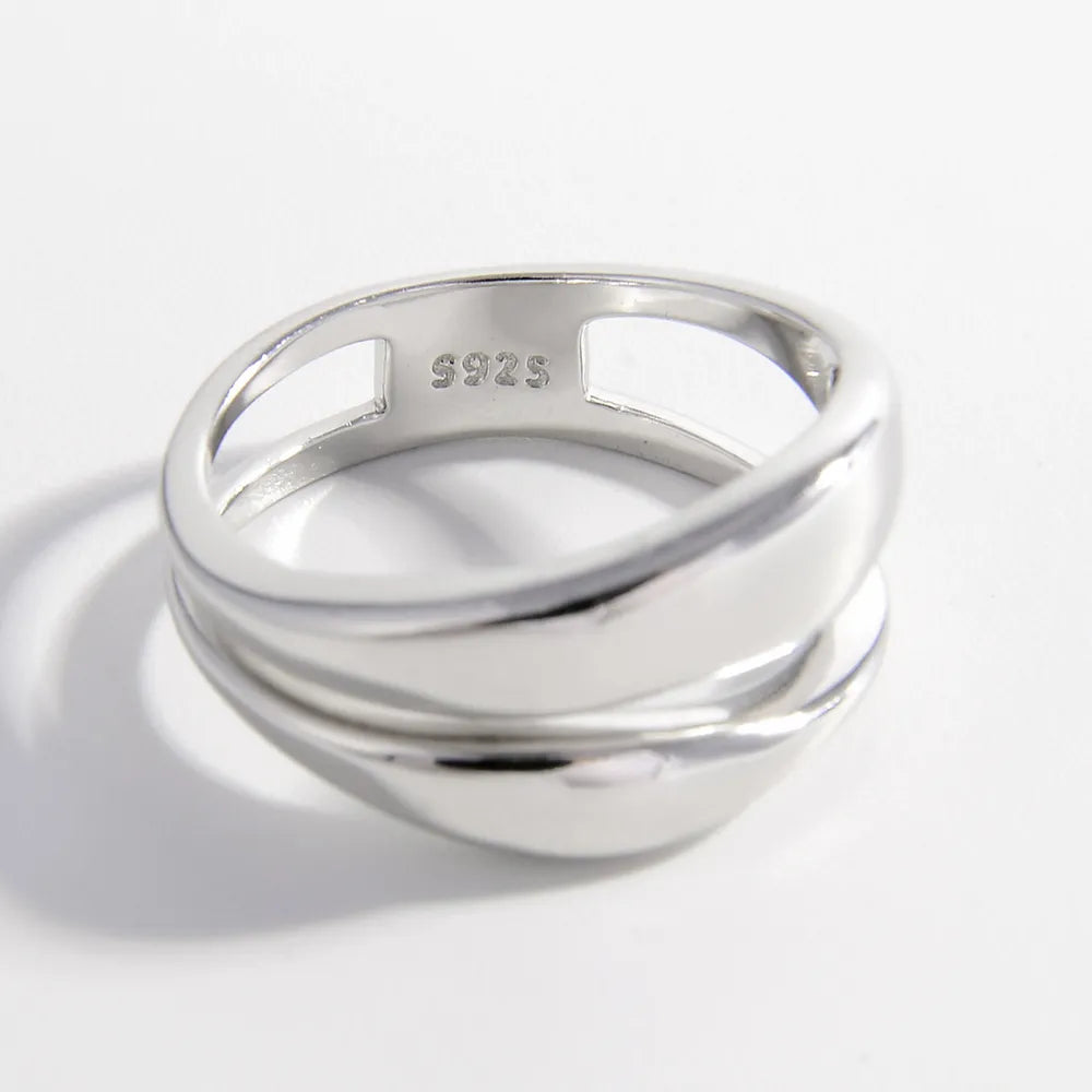 925 Sterling Silver Double-Layered Ring - Roe Creation