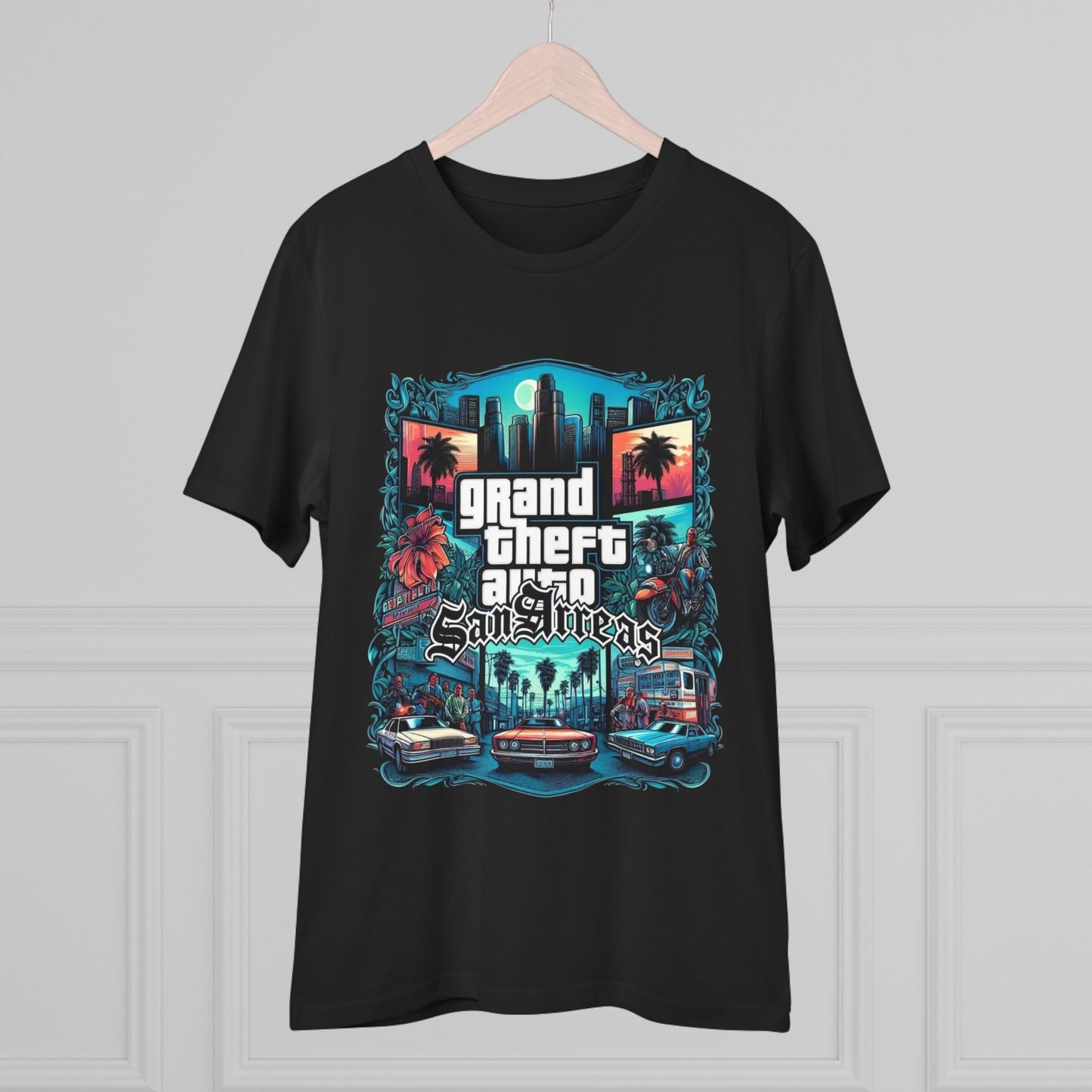 Retro GTA-Inspired Unisex T-Shirt, Gamer Gift, Casual Wear, Streetwear, Urban Style, Cool Graphic Tee - Roe Creation