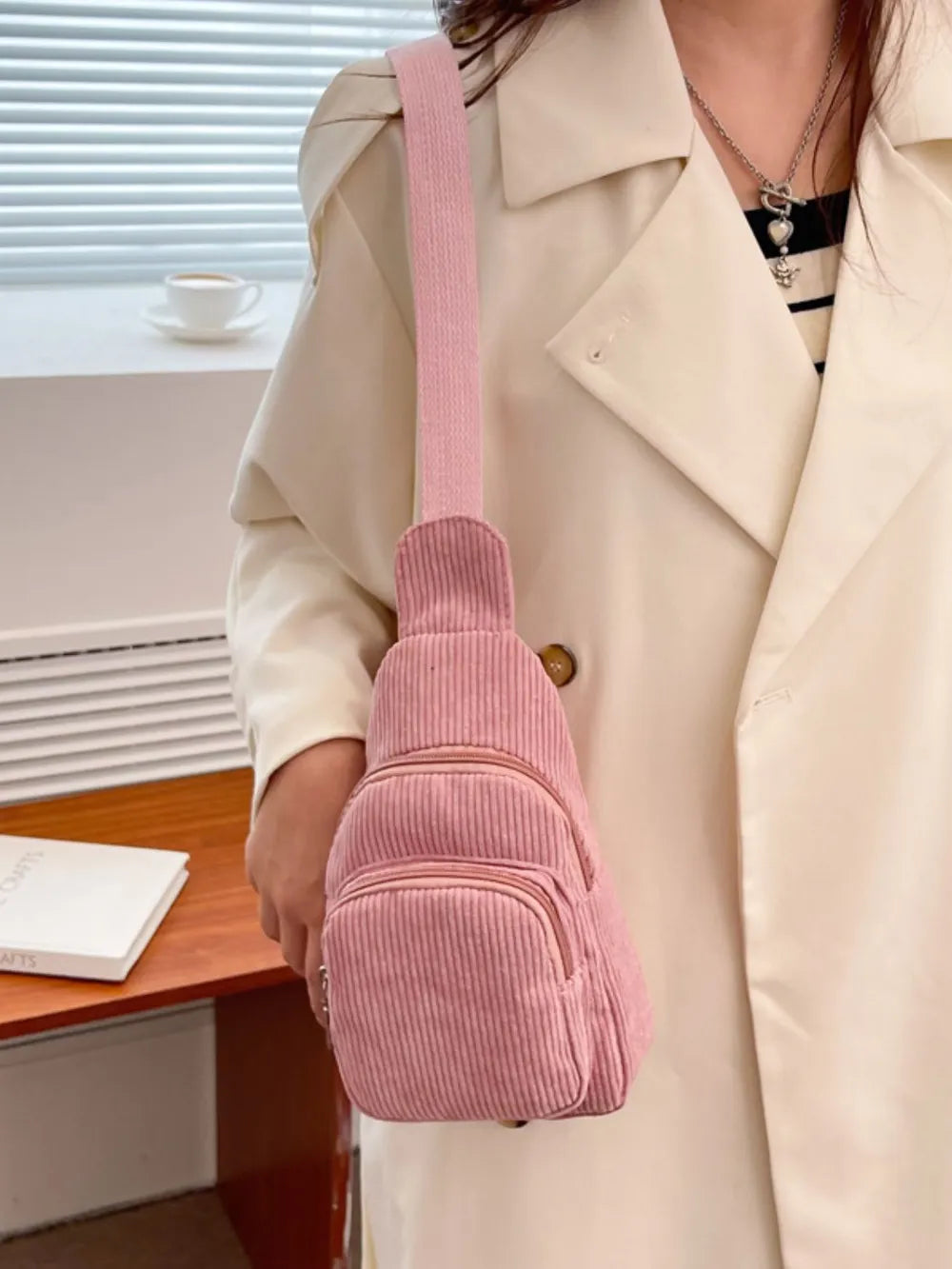 Corduroy Solid Colour Crossbody Bag - Roe Creation