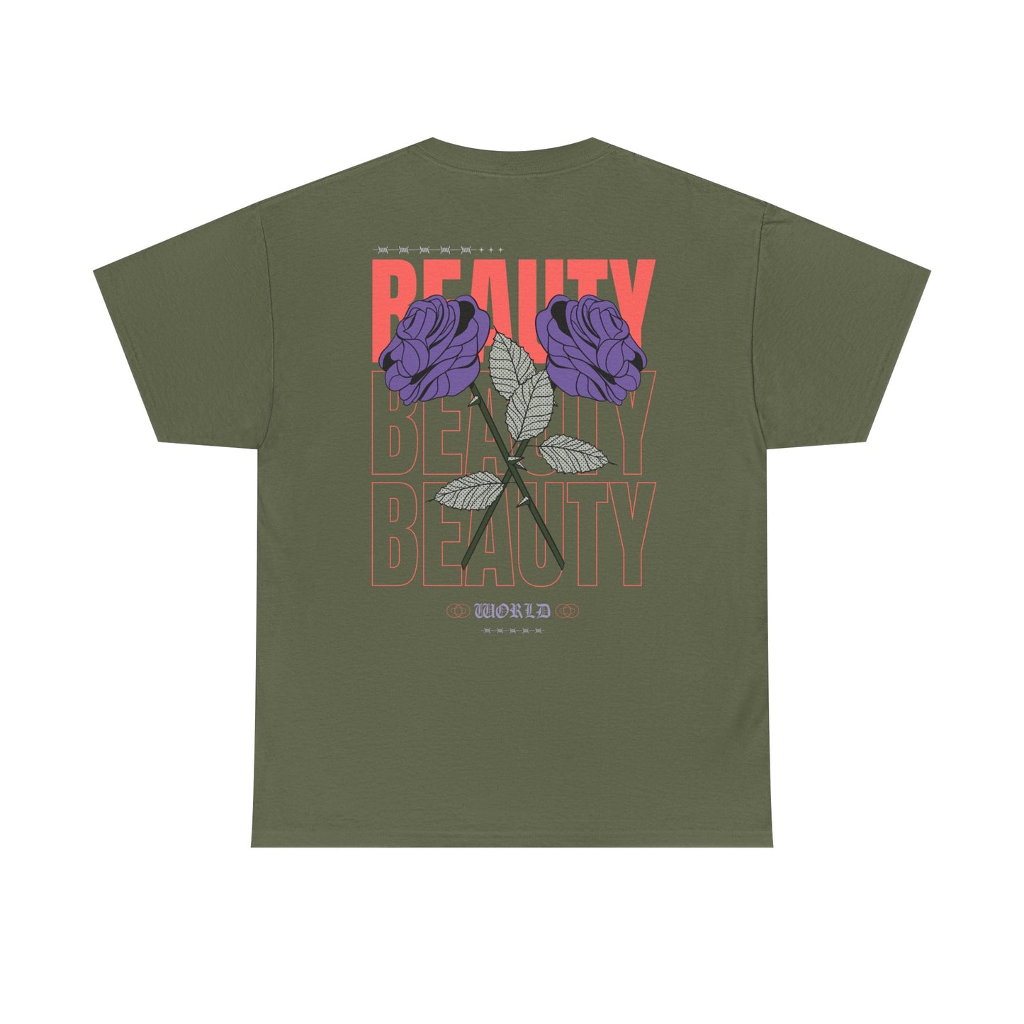 Beautiful Blooms Unisex Heavy Cotton Tee - Flower Graphics, Stylish Shirt, Gift for Her, Trendy Casual Wear, Art Lover Apparel - Roe Creation