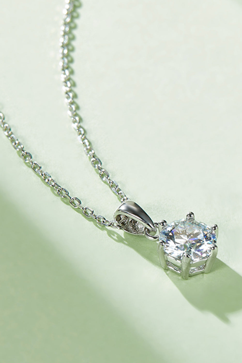 1 Carat Moissanite 925 Sterling Silver Necklace - Roe Creation