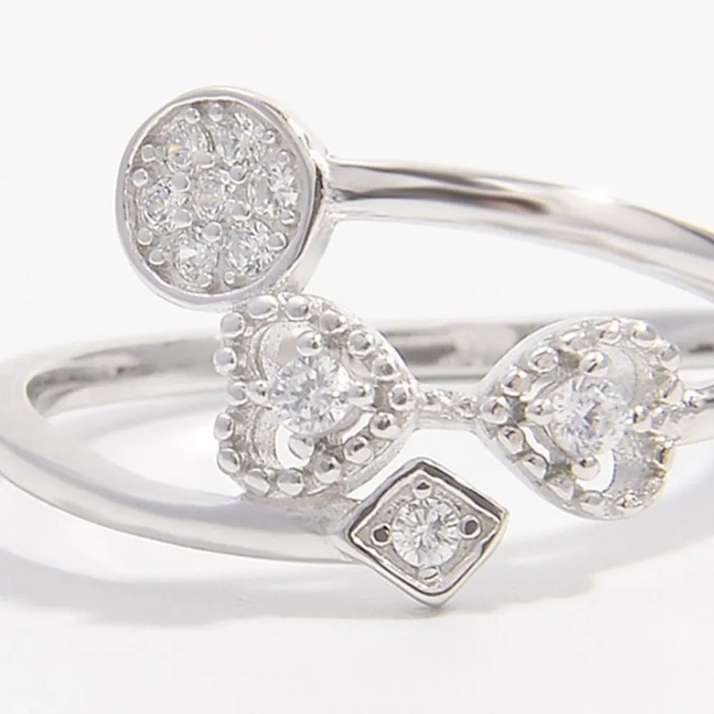 925 Sterling Silver Inlaid Zircon Ring - Roe Creation
