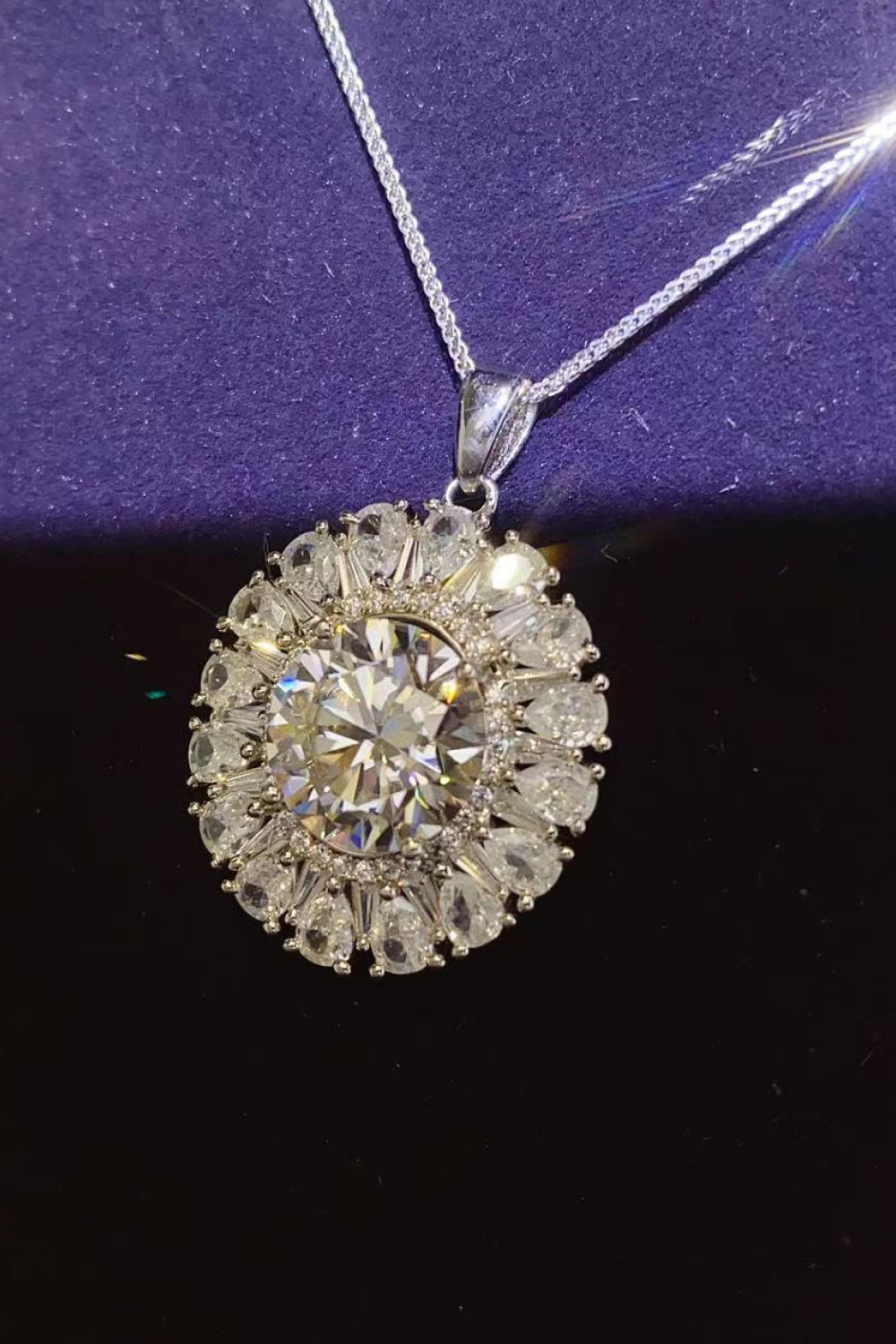 5 Carat Moissanite 925 Sterling Silver Necklace - Roe Creation