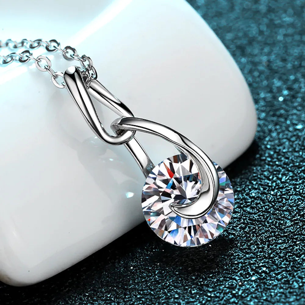 2 Carat Moissanite 925 Sterling Silver Necklace - Roe Creation