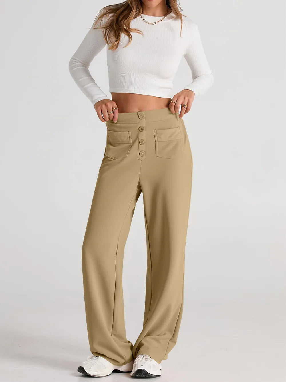 High Waist Wide Leg Pants - Roe Creation