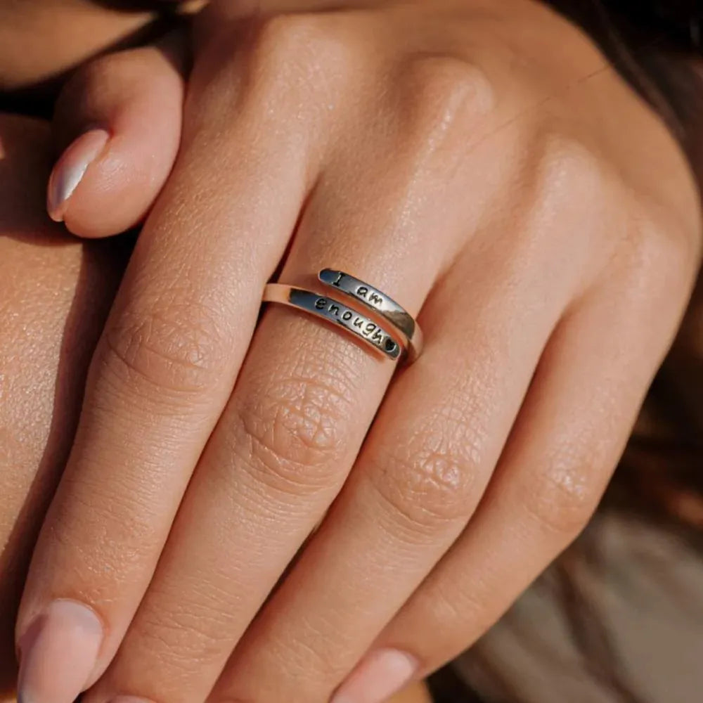 925 Sterling Silver Engraved Bypass Ring - Roe Creation