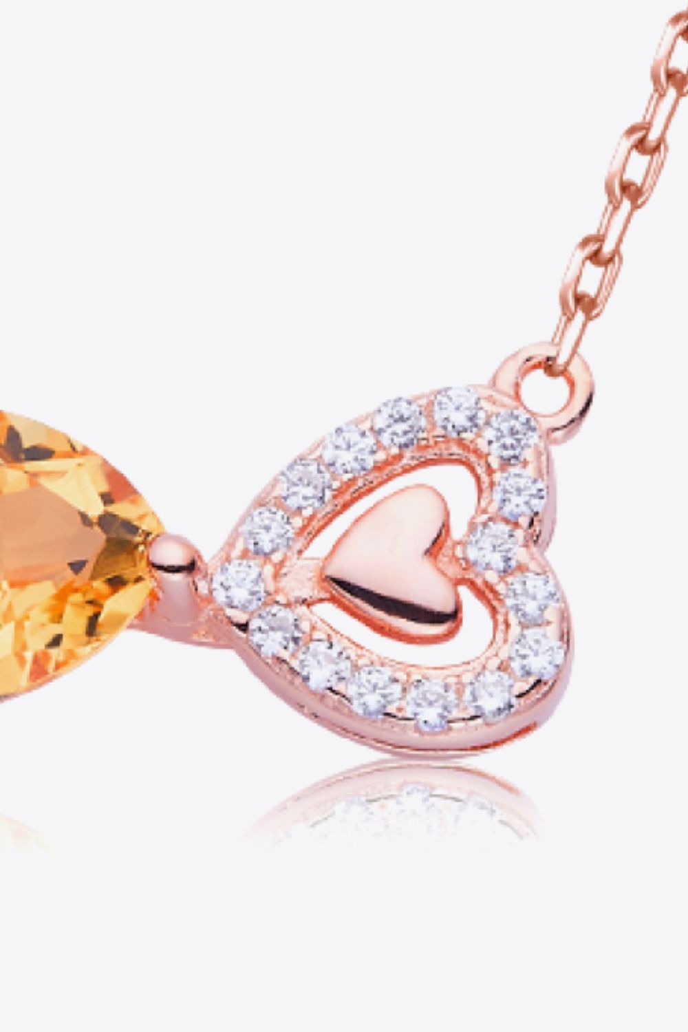 Citrine Heart 925 Sterling Silver Necklace - Roe Creation