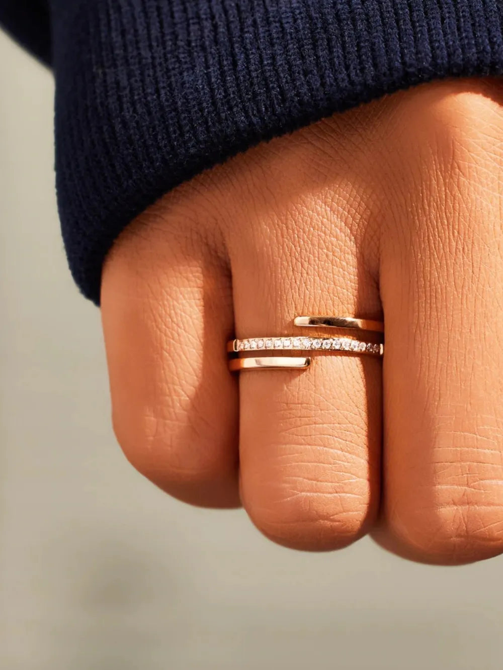 925 Sterling Silver Inlaid Zircon Ring - Roe Creation
