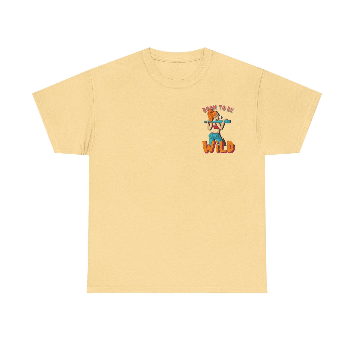 Born to Be Wild Unisex Heavy Cotton Tee, Fun Graphic Shirt, Adventure Tee, Gift for Nature Lovers, Casual Wear, Festival Top, Summer Fashion - Roe Creation