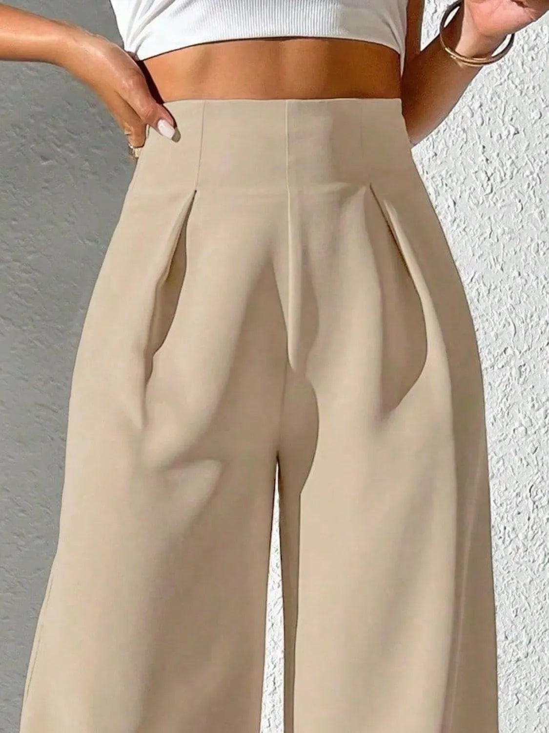 Wide Leg High Waist Pants - Roe Creation