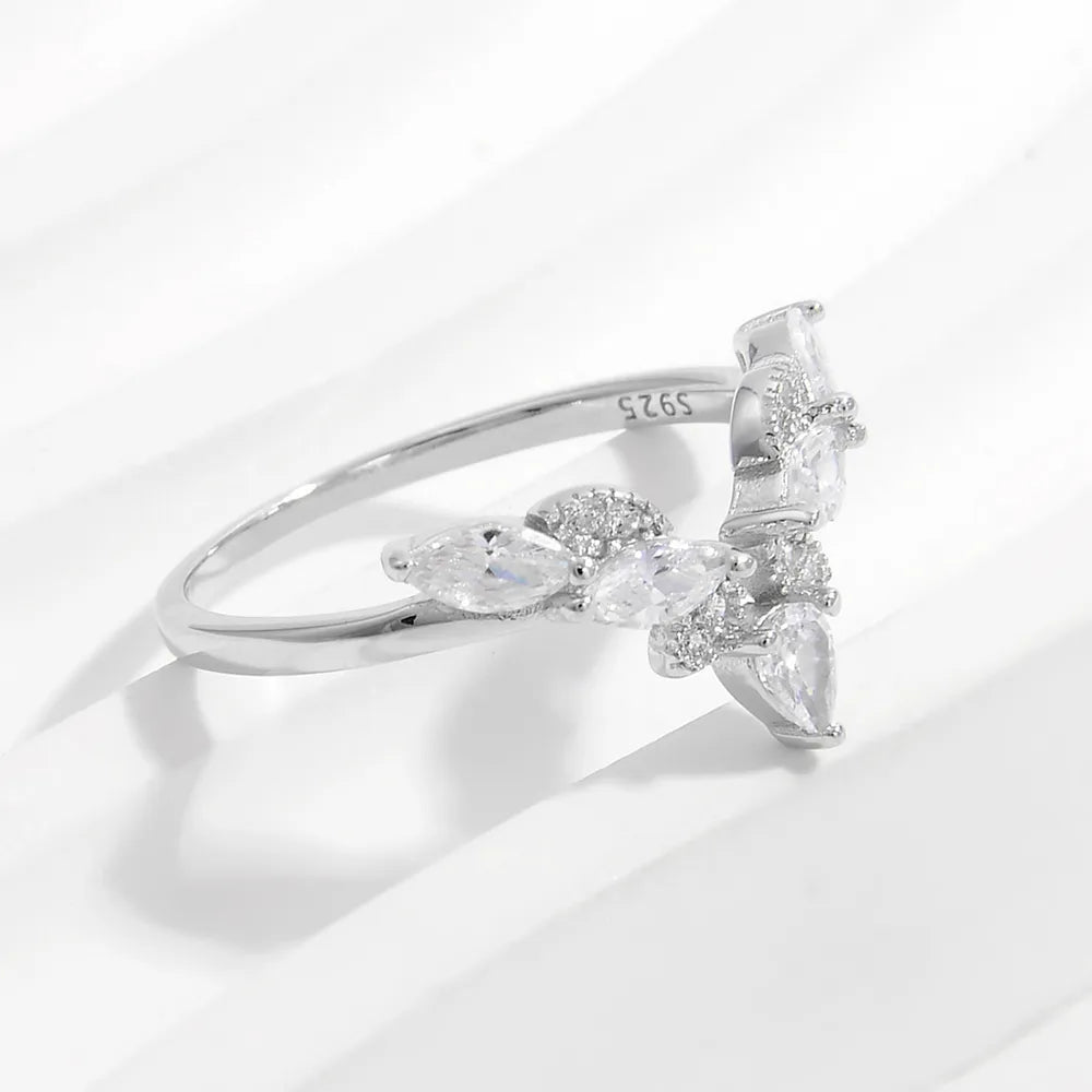 Inlaid Zircon 925 Sterling Silver Ring - Roe Creation