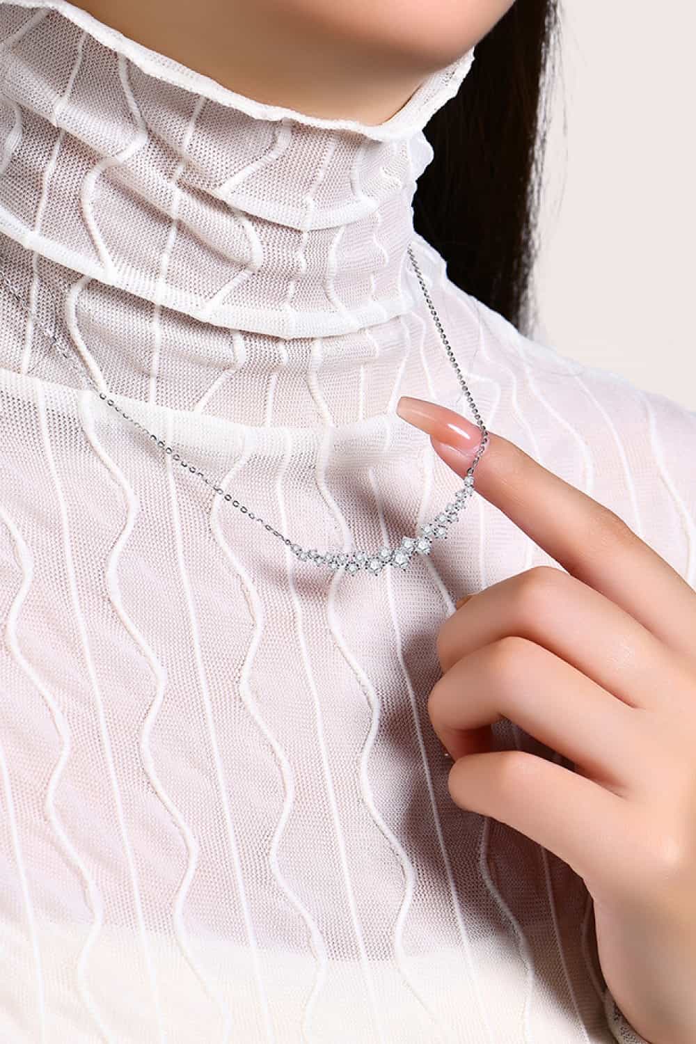 1.64 Carat Moissanite 925 Sterling Silver Necklace - Roe Creation