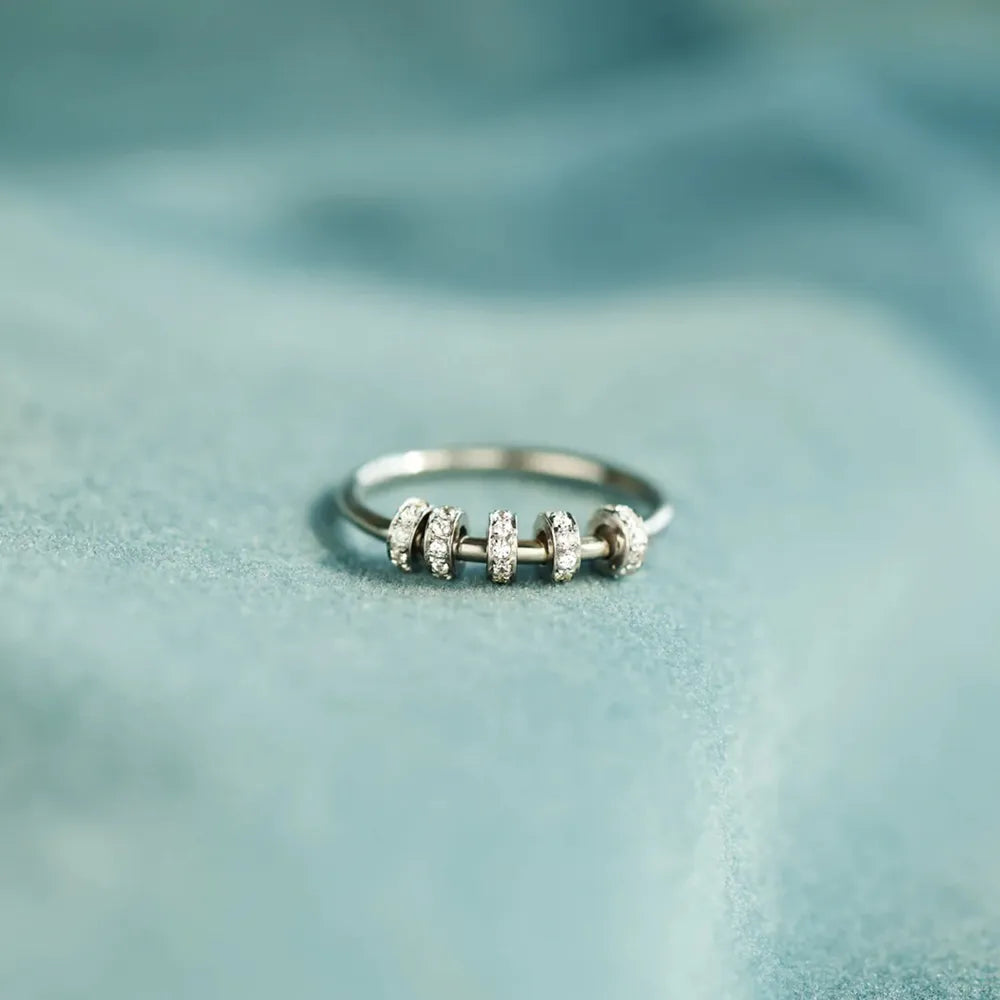 Inlaid Zircon 925 Sterling Silver Ring - Roe Creation