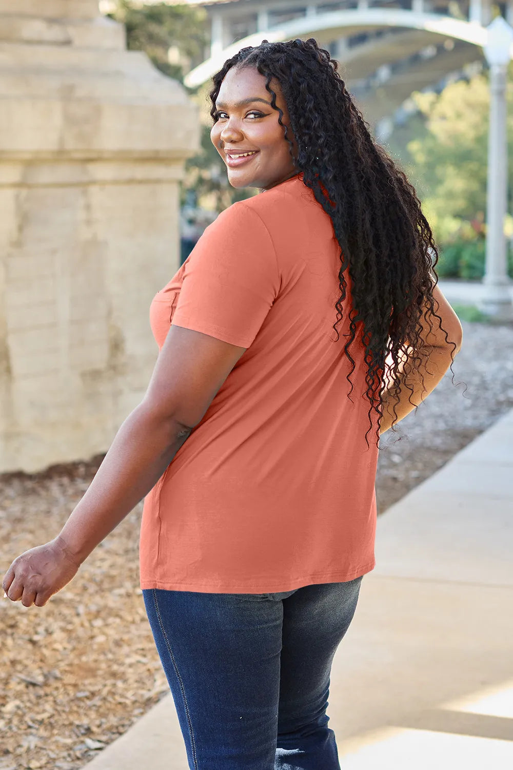 Basic Bae Bamboo Full Size V-Neck Short Sleeve T-Shirt - Roe Creation