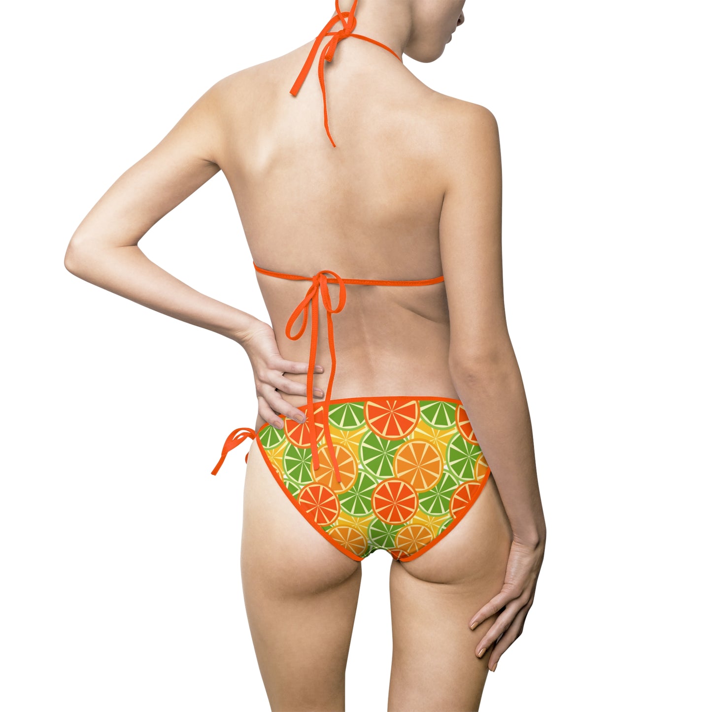 Tropical Fruit Print Bikini Swimsuit - Vibrant Citrus Design for Summer Fun - Roe Creation