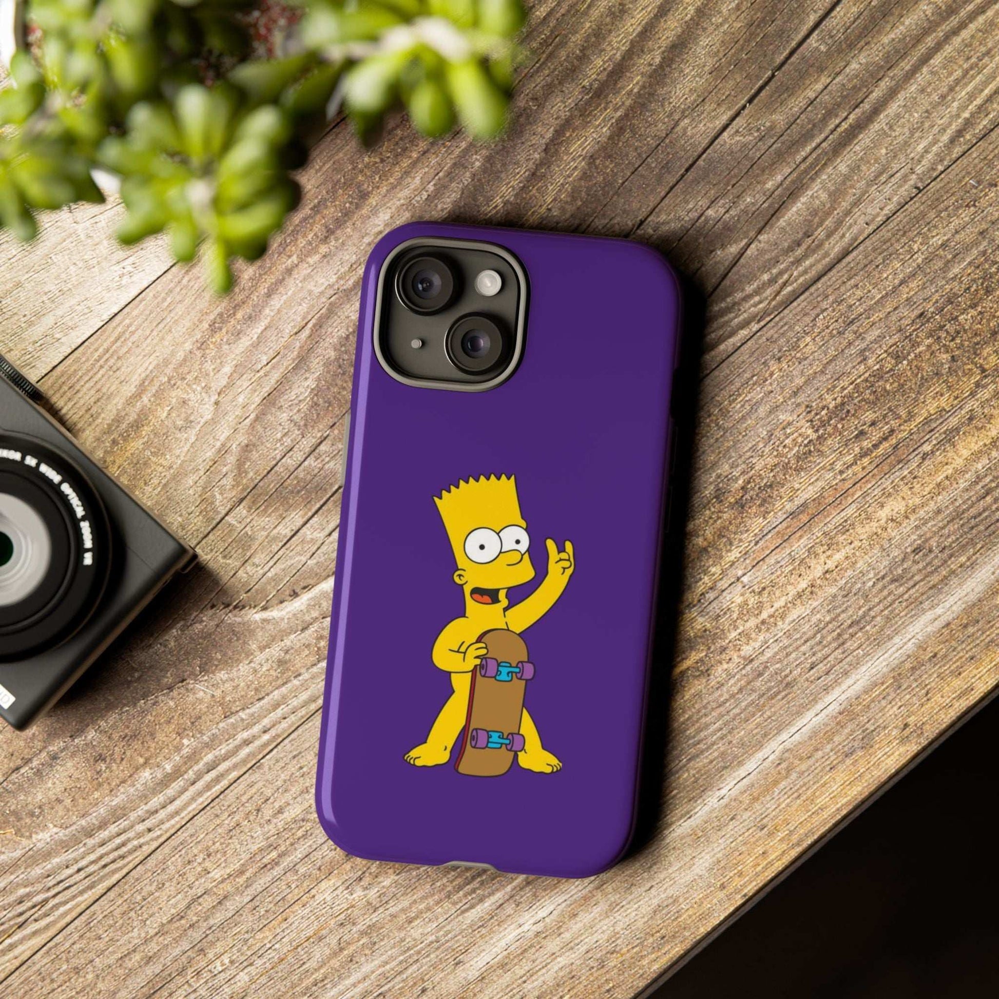 Fun Bart Simpson Skateboard Phone Case - Tough and Stylish - Roe Creation