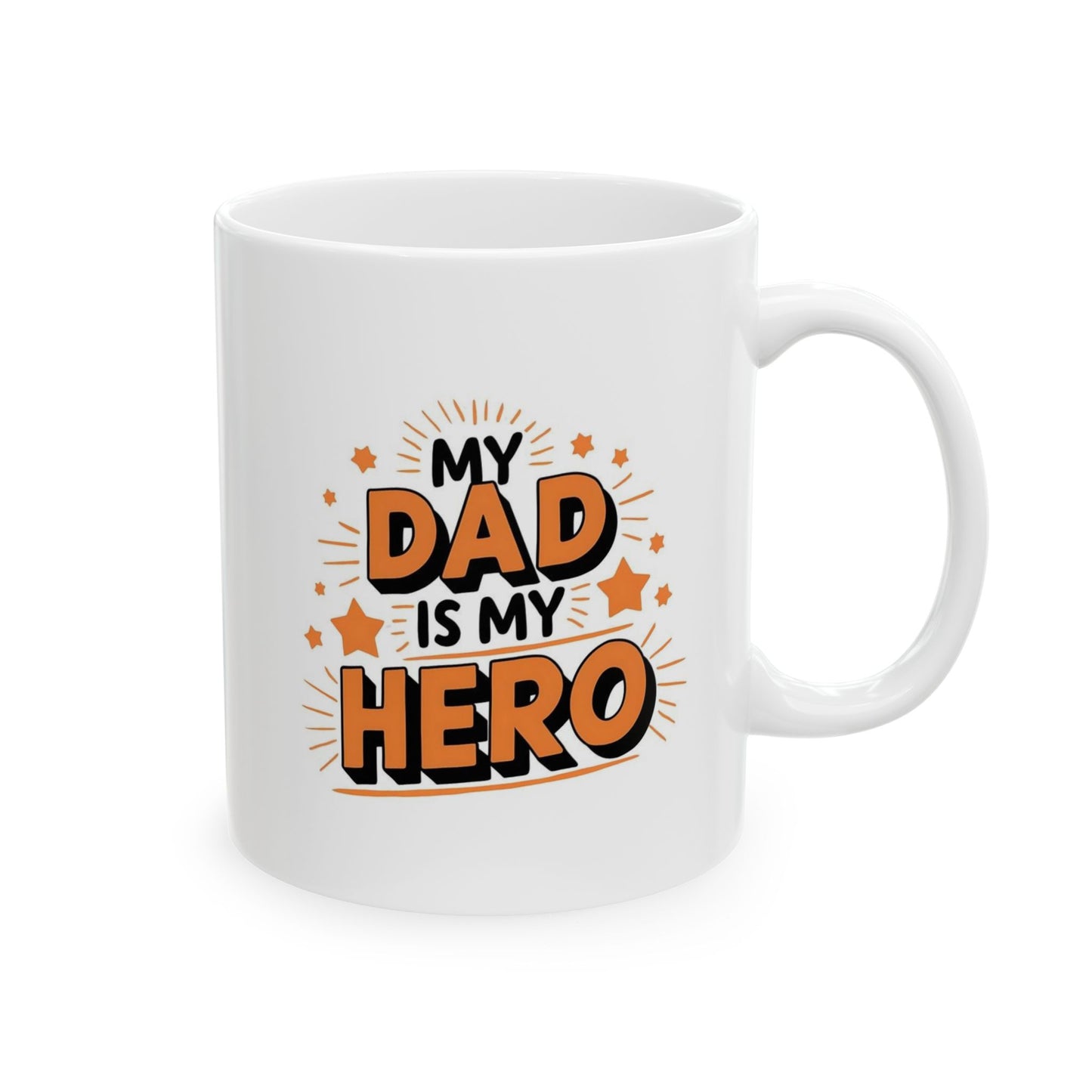 Fun Ceramic Mug for Coffee Lovers, Bright Graphic Tea Mug, Perfect Gift for Father's Day , Celebrations & Holidays, Unique Kitchen Decor.