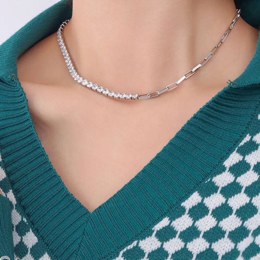 Zircon Titanium Steel Necklace - Roe Creation