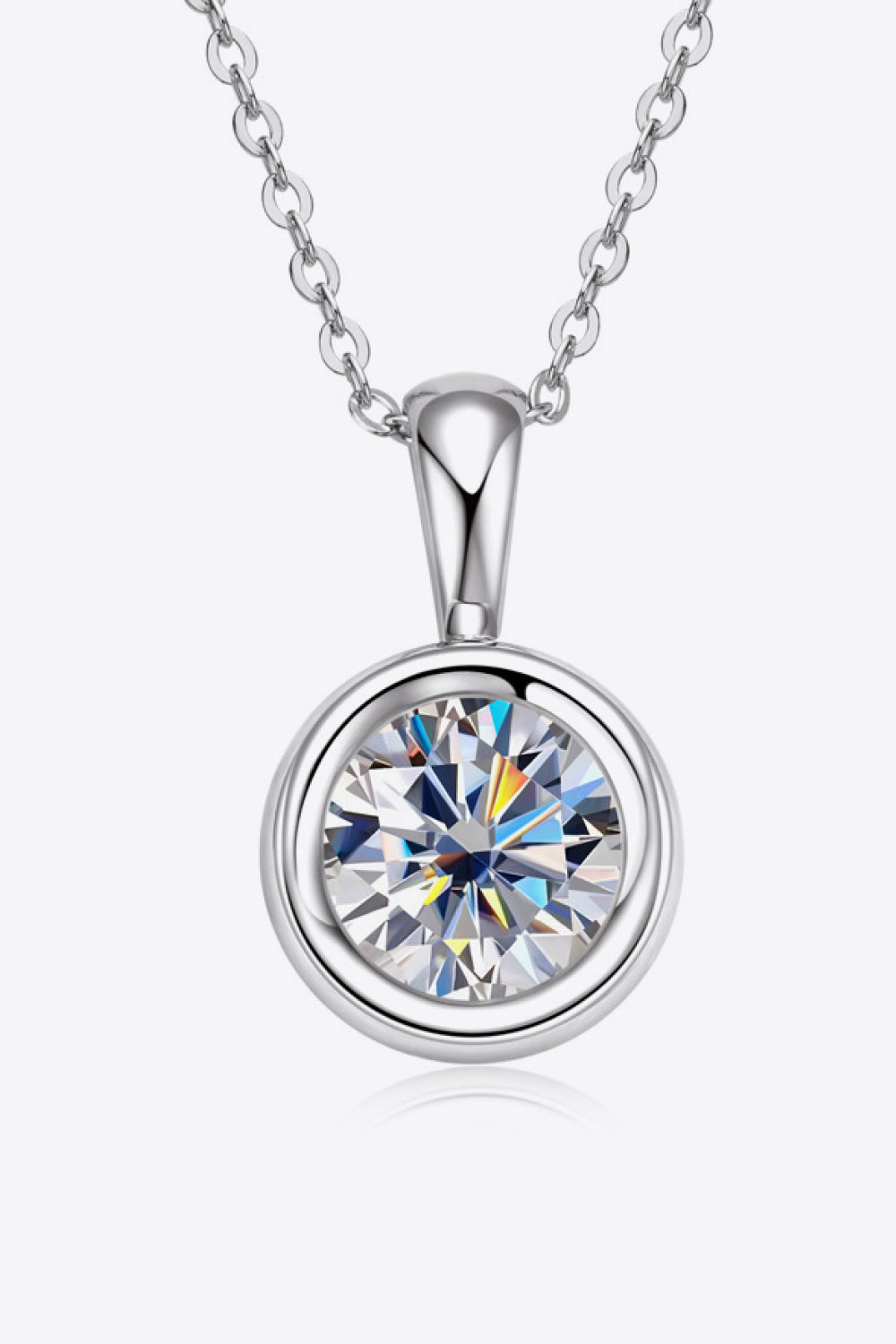 2 Carat Moissanite 925 Sterling Silver Necklace - Roe Creation