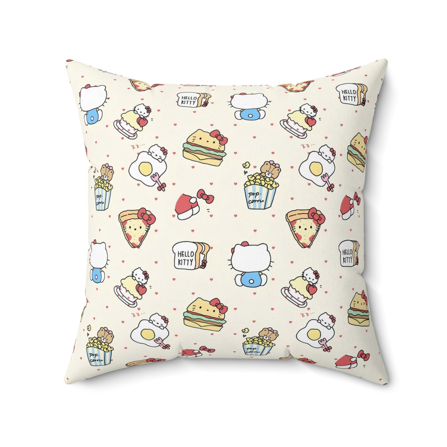 Cute Hello Kitty Patterned Square Pillow - Fun Decorative Cushion for Comfort Lovers