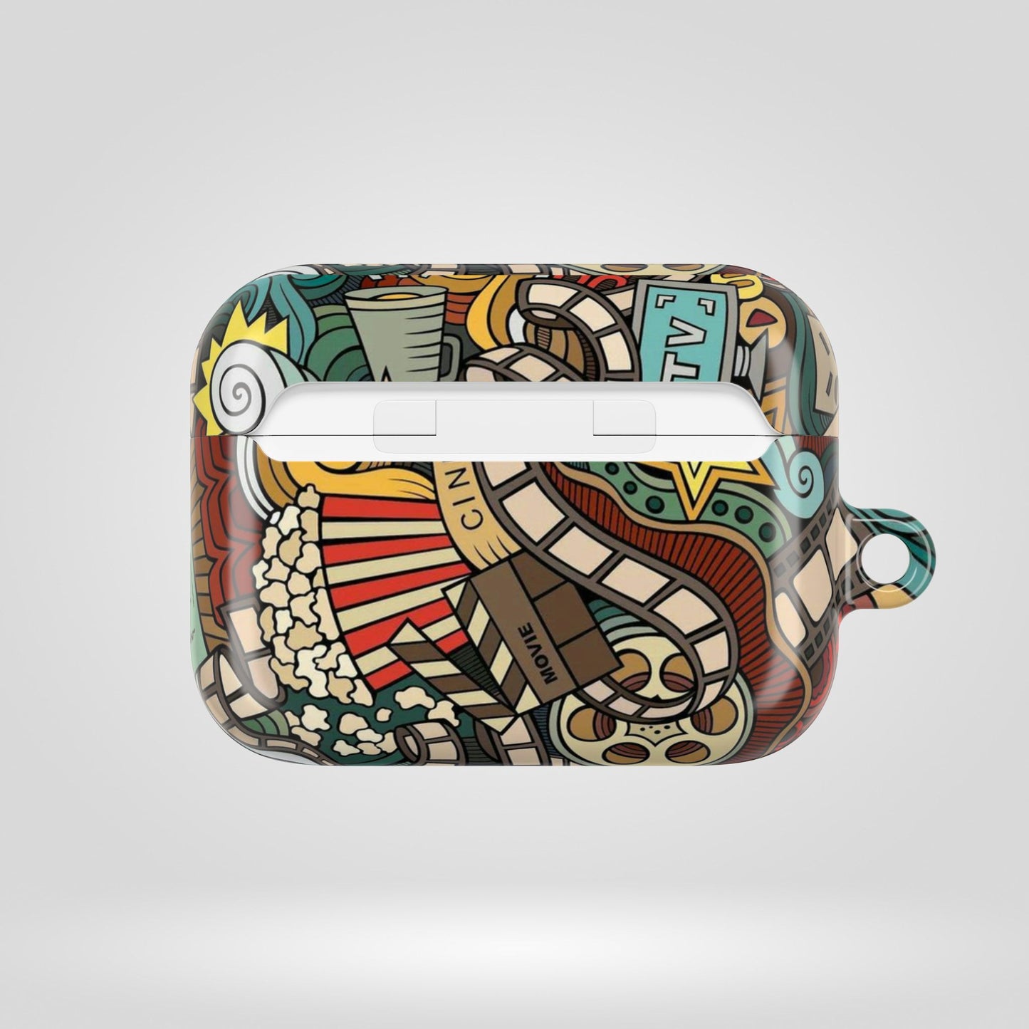 Cinematic AirPod Cases – Popcorn & Film Design