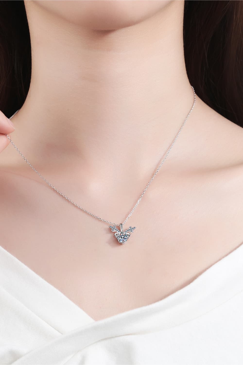 1 Carat Moissanite 925 Sterling Silver Necklace - Roe Creation