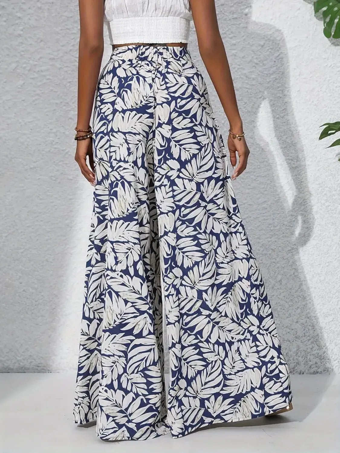 Printed High Waist Wide Leg Pants - Roe Creation