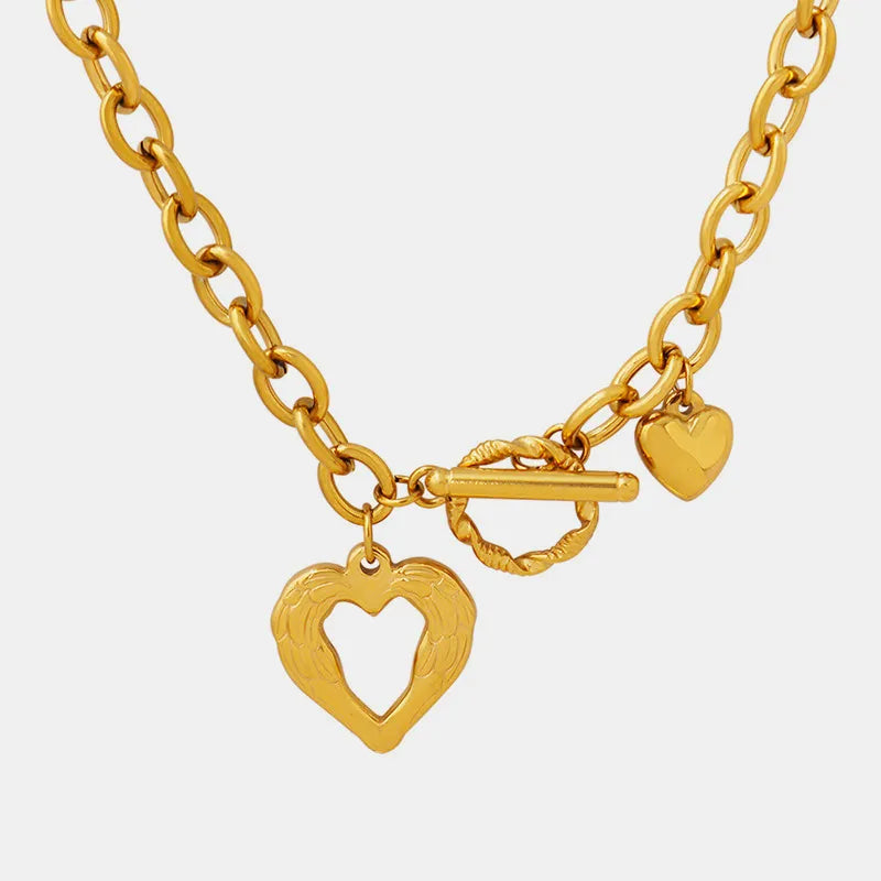 Titanium Steel Heart Pendant Necklace - Roe Creation