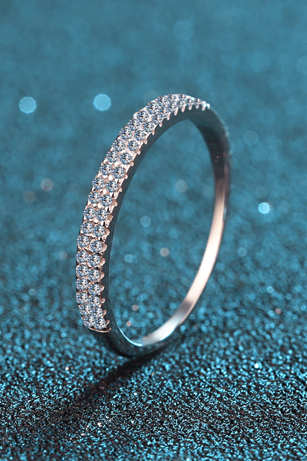Moissanite 925 Sterling Silver Half-Eternity Ring - Roe Creation